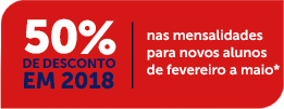 50% de Desconto em 2017 para os primeiros 100 alunos matriculados